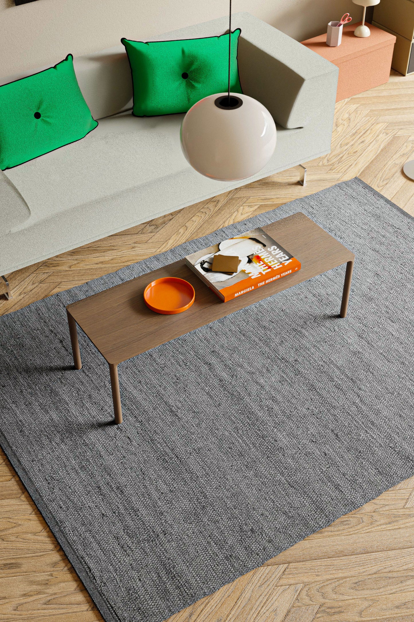 Cotton Rug, Light Grey